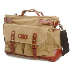 * Sale * - Small Canvas GYM Bag Duffle Bag Overnight Bag Tote Bag w Real Leather